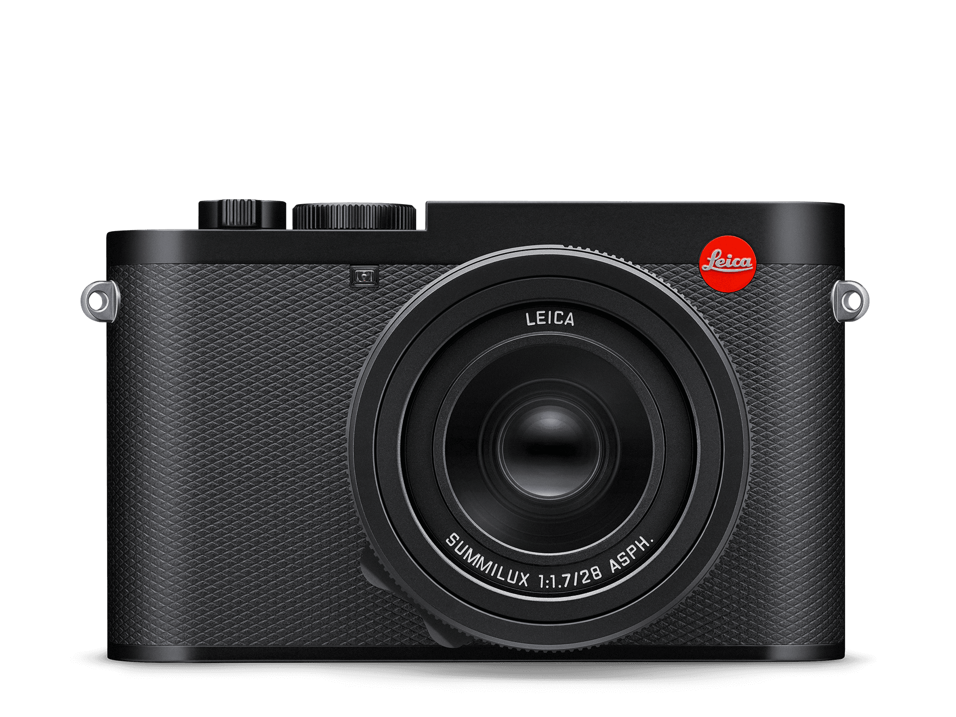 Leica Q3 black full-frame compact camera, official front view