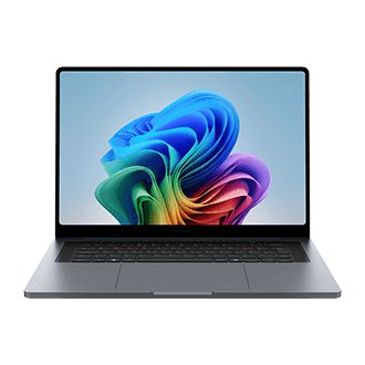 Samsung Galaxy Book 6 Ultra 16-inch laptop in grey, front view showing the AMOLED display